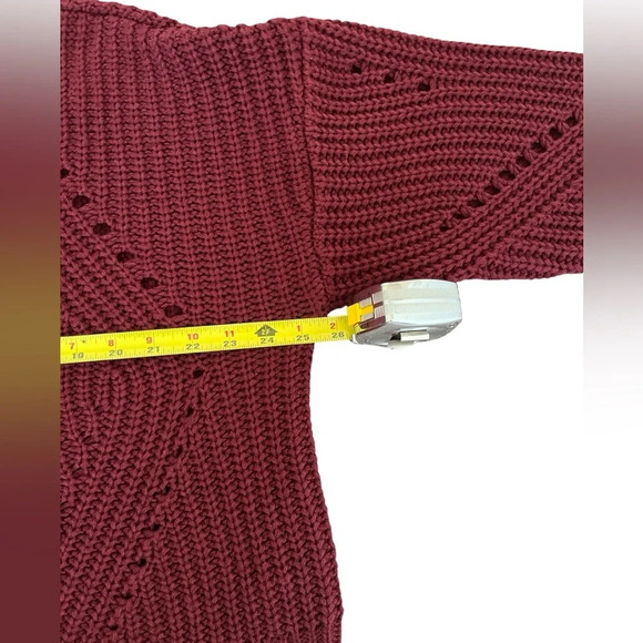 Ladies Eloquii Burgundy Chunky Mock Neck Sweater, Size 14/16 - Picture 5 of 8